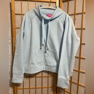 Lilly Pulitzer light blue funnel neck sweatshirt